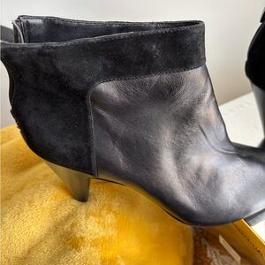 Alfani Black Leather & Suede Ankle Booties